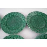 Nine Majolica plates,