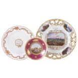 Continental wall plaque, plate and saucers