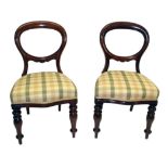 Six Victorian mahogany framed balloon-back single chairs