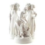 Pair of Parian figures and one other