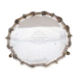 A George V silver salver