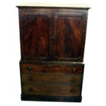 George III mahogany press cupboard