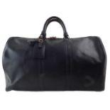 A Louis Vuitton black Epi Keepall 50 luggage bag,