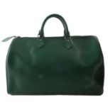 A Louis Vuitton green Epi Speedy 35 handbag,