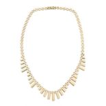 A 9ct gold fringe necklace,