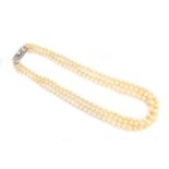 A cultured pearl and diamond necklace,