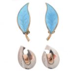 Two pairs of silver earrings,