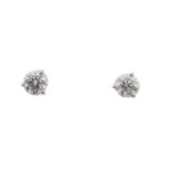 A pair of brilliant-cut diamond stud earrings,
