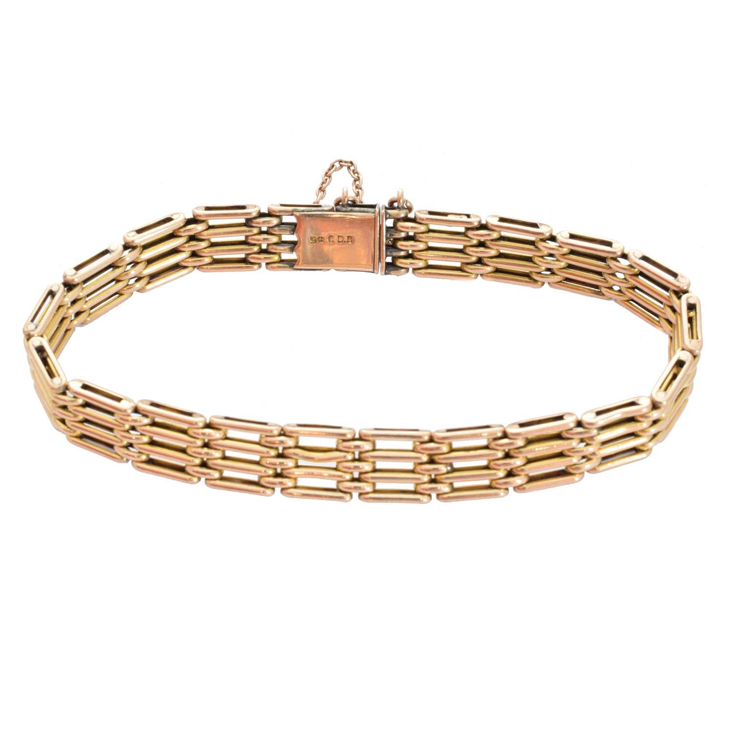 A 9ct gold bracelet by Charles Daniel Broughton,