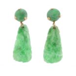 A pair of jade earrings,