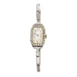 An Art Deco diamond cocktail watch,