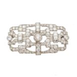 A diamond plaque brooch,