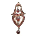 A Bohemian garnet pendant,