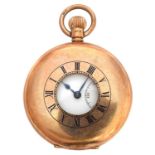 An early 20th century 9ct gold half hunter pocket watch,