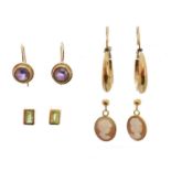 A selection of earrings,