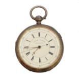 A silver open face pocket watch,