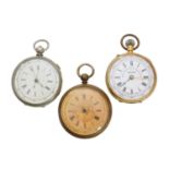 Three chronograph pocket watches,