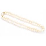 A cultured pearl necklace,