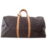 A Louis Vuitton monogram Keepall 55 luggage bag,