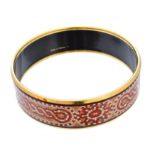 A Hermès 'Mosaic' gold-tone enamel bangle bracelet,