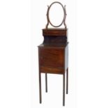 Mid 19th century mahogany shaving mirror (53") 135cm high.