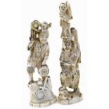 Two Japanese ivory carved figures,