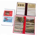 Postcard collection in 3 albums including Edwardian topographical and greetings cards