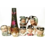 Six Royal Doulton character jugs etc.