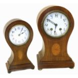 Edwardian mahogany balloon case clock.