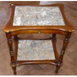 French occasional table with marble inset