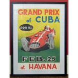 Cuban Grand Prix poster by Re-print for 1958 etc.
