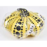 Yayoi Kusama (Japanese 1929-) Soft Pumpkin (Yellow and Black)