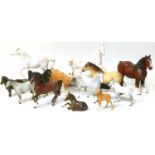 Collection of thirteen Beswick horses and foals,