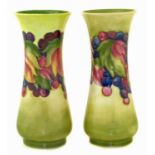 Pair of Moorcroft leaf and berry vases