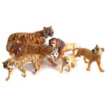 Beswick three piece lion family etc.