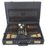 A cased canteen of Besteck 24ct gold plated Solingen cutlery,