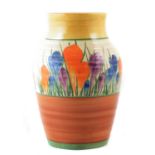 Early Clarice Cliff Crocus pattern vase circa 1927