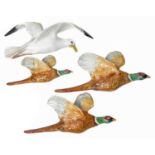 Beswick three piece Pheasant wall plaque set.