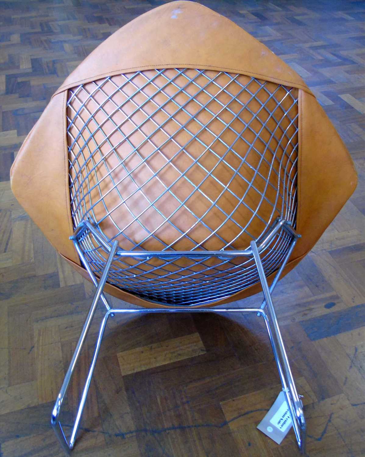 Four 1970's diamond shaped chromium plated wire-work chairs. - Image 10 of 16