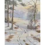 Martin Spencer Coleman (British 1952-) Winter scene with woodland and pheasants