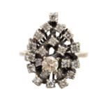 A diamond cluster ring,