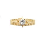 A diamond single stone ring,