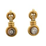 A pair of 18ct gold diamond drop earrings by Boodles & Dunthorne,