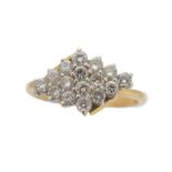An 18ct gold diamond cluster ring,