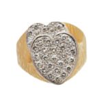 A 1970s 18ct gold diamond dress ring,