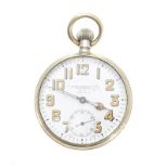 A military steel pocket watch, by Octavia Watch Co.,