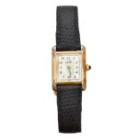 A ladies silver-gilt Must De Cartier Tank Quartz watch,