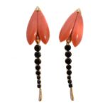 A pair of 18ct gold vari-gem earrings by Gavello,