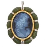 An 18ct gold hardstone cameo brooch,