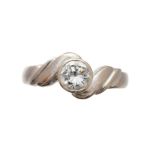 An 18ct gold diamond single-stone ring,